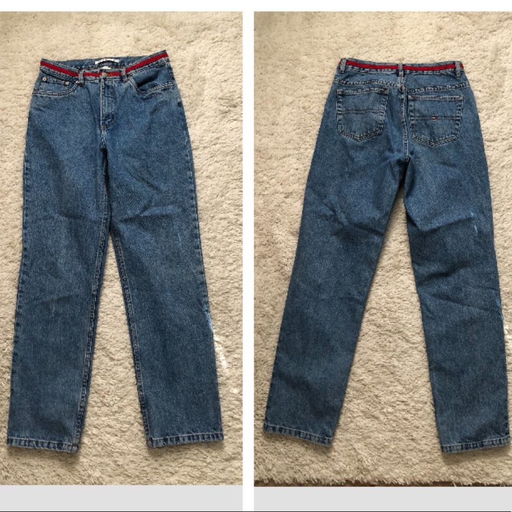 TOMMY HILFIGER High Rise Mom Jeans Spell Out VINTAGE